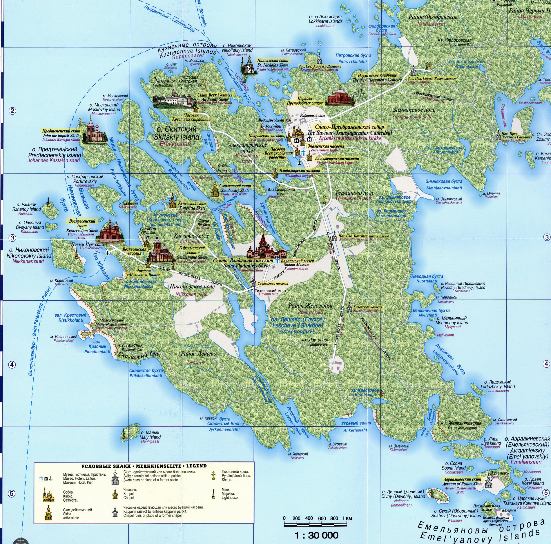 Остров Валаам карта