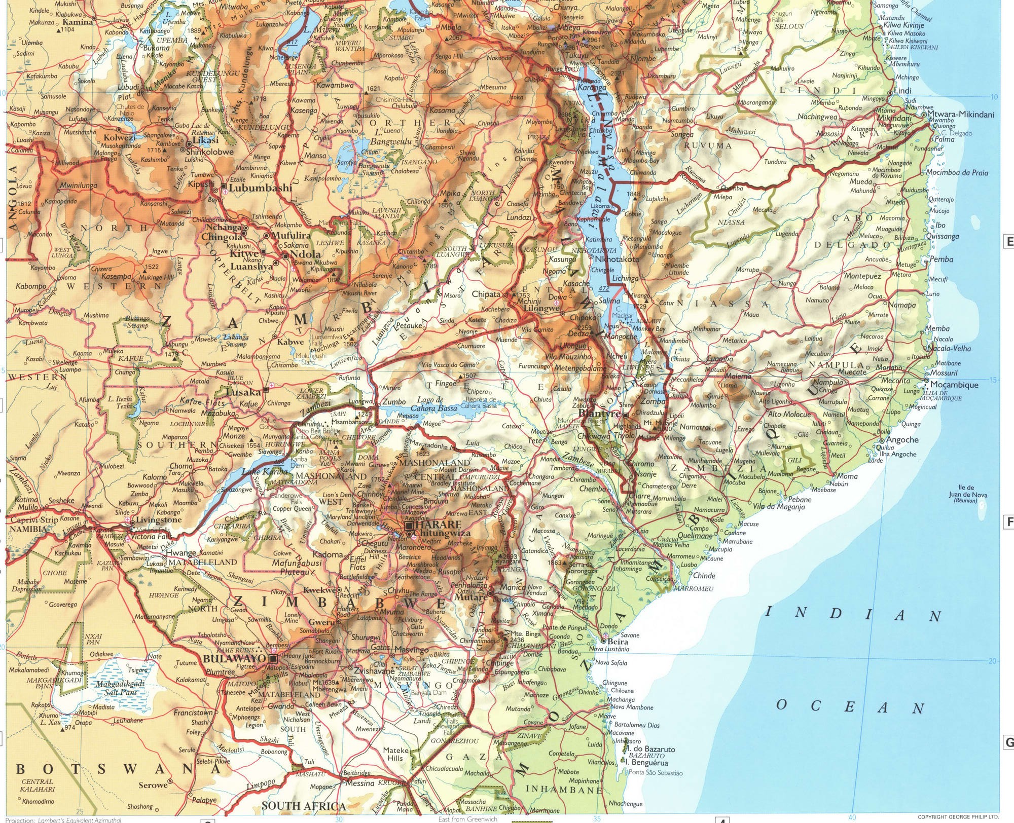 Карта восточной Африки
