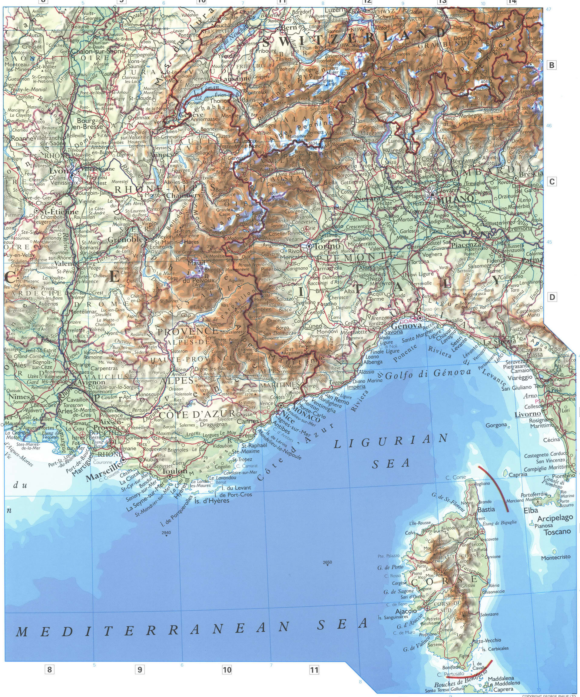 карта южной Франции